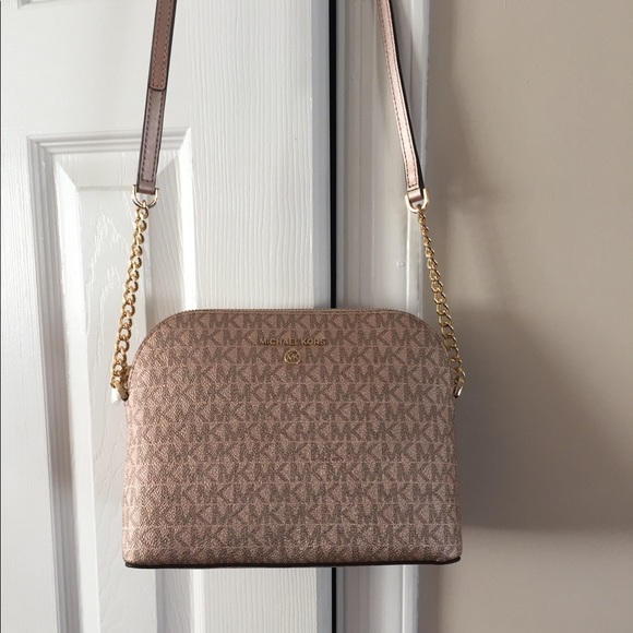 Michael Kors Cindy Rose Gold Dome Crossbody Bag - Picture 10 of 16